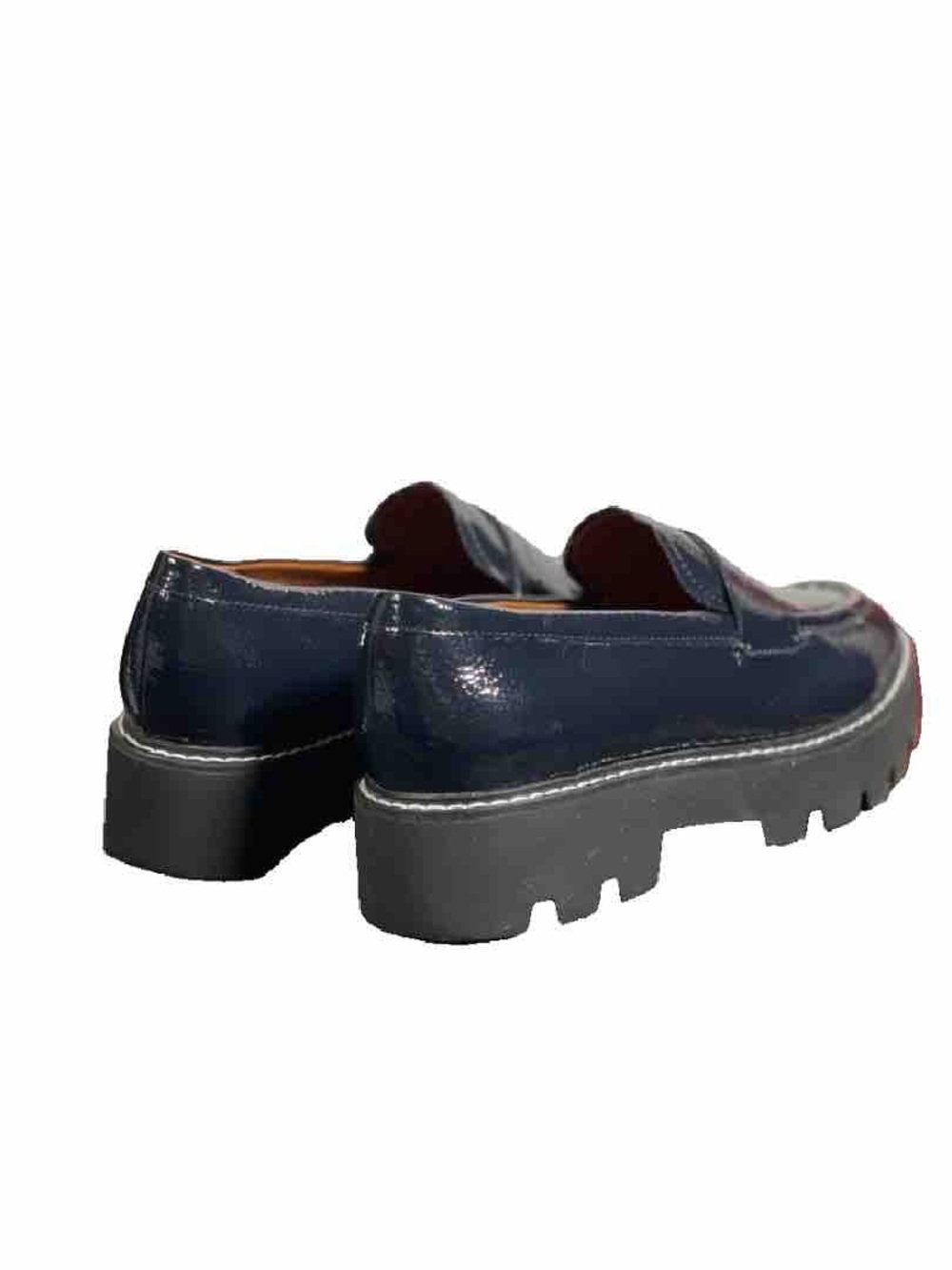 Franco Sarto Balin Patent Leather Lug Sole Chunky Loafers Midnight Blue (Size: 7 - Picture 7 of 16